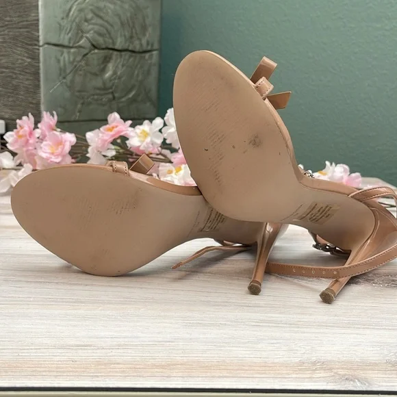 Steve Madden Bradshaw Nude Bow Heels Size 7 - Picture 4 of 6